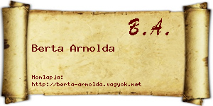 Berta Arnolda névjegykártya